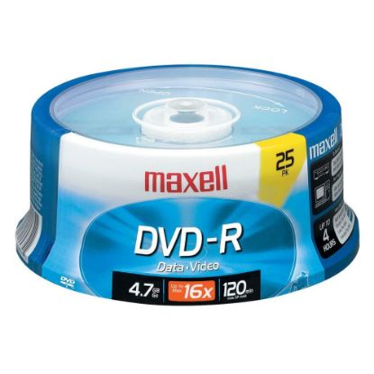 Picture of Maxell DVD-R Recordable Media Spindle, 4.7GB/120 Minutes, Pack Of 25