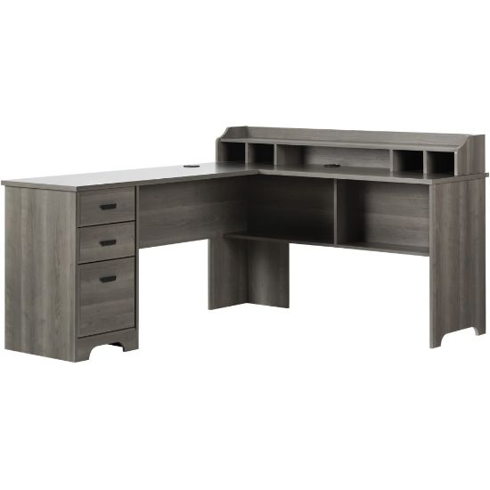 Picture of South Shore Versa 60inW L-Shaped Computer Desk, Gray Maple