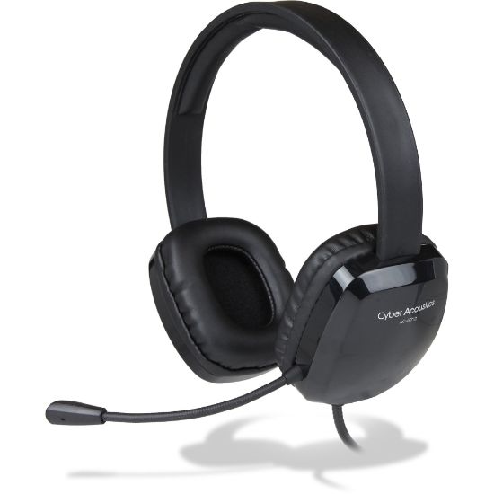 Picture of Cyber Acoustics AC-6012 USB Stereo Headset - Stereo - USB - Wired - 20 Hz - 20 kHz - Over-the-head - Binaural - Supra-aural - Noise Cancelling, Uni-directional Microphone - Black