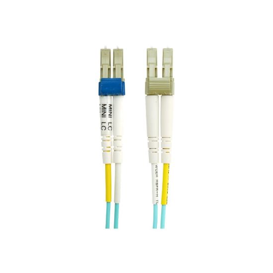 Picture of Belkin 10 Gig Aqua - Patch cable - Mini-LC multi-mode (M) to LC multi-mode (M) - 10 m - fiber optic - duplex - 50 / 125 micron - OM3 - aqua