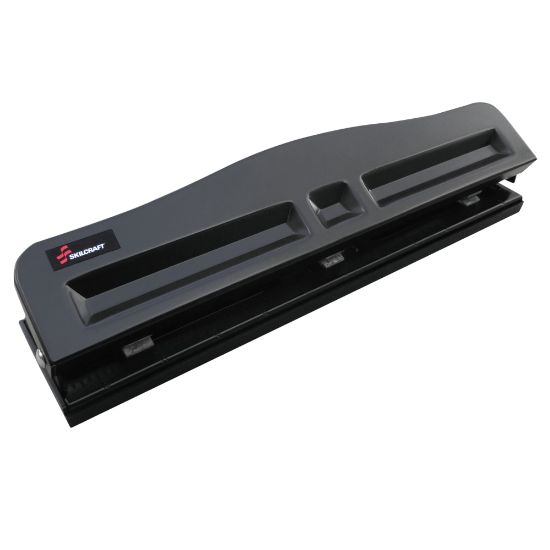 Picture of SKILCRAFT Light-Duty 3-Hole Punch, Black (AbilityOne 7520016203828)