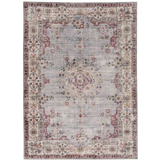 Picture of Linon Washable Area Rug, 5ft x 7ft, Hailie Pale Blue/Ivory