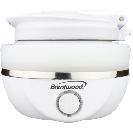 Picture of Brentwood KT-1508W Dual-Voltage 0.8 L Stainless-Steel Collapsible Travel Kettle, White