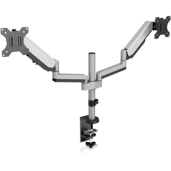 Picture of V7 DM1DTA-1N Desk Mount for Monitor - Silver - 2 Display(s) Supported - 32in Screen Support - 34 lb Load Capacity - 100 x 100, 75 x 75