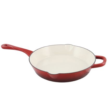 Picture of Crock-Pot Artisan 12in Round Enameled Cast Iron Skillet, Scarlet Red