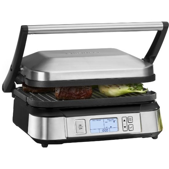 Picture of Cuisinart Smoke-Less Contact Griddler, 7inH x 10-1/2inW x 11-1/2D, Silver