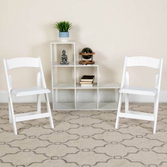 Picture of Flash Furniture HERCULES Series Wood Folding Chairs, White, Pack Of 4 Chairs