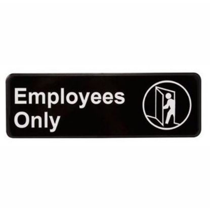 Picture of Vollrath Employees Only Sign, 3in x 9in, Black/White