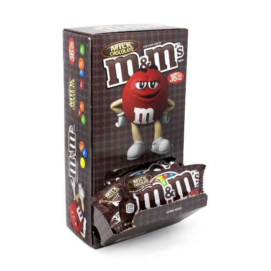 Picture of M&Ms Milk Chocolate Candies, 1.69 Oz, Pack Of 36 Bags