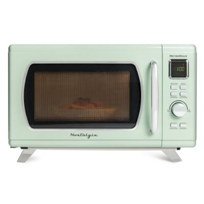 Picture of Nostalgia Electrics Mid-Century Retro 0.9 Cu Ft Microwave, Seafoam Green