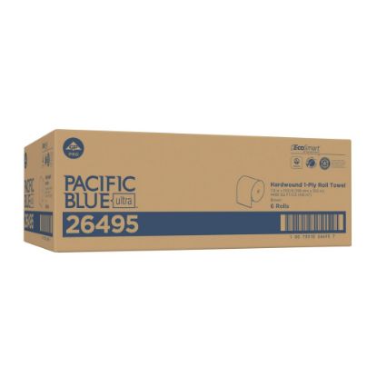 Picture of Pacific Blue Ultra by GP PRO High-Capacity 1-Ply Paper Towels, 100% Recycled, Brown, 1150ft Per Roll, Pack Of 6 Rolls