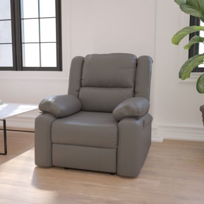 Picture of Flash Furniture Harmony Series Recliner Chair, Gray/Black