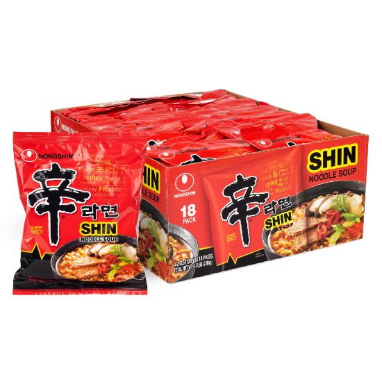 Picture of Nongshim Shin Ramyun Noodles, 4.2 Oz, Pack Of 18 Cups