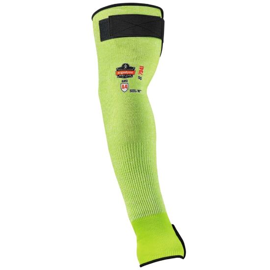 Picture of Ergodyne ProFlex 7941-PR Cut-Resistant Protective Arm Sleeves, 18in, Medium, Lime, Pack Of 2 Sleeves