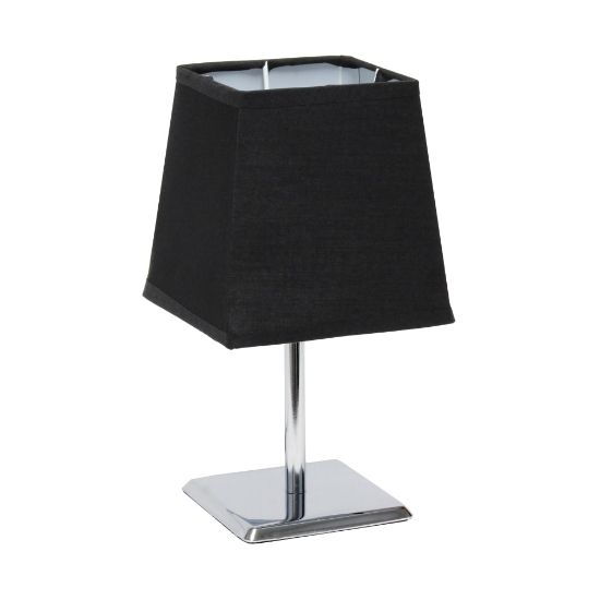 Picture of Simple Designs Mini Chrome Table Lamp With Empire Shade, 9-3/4inH, Black Shade/Chrome Base