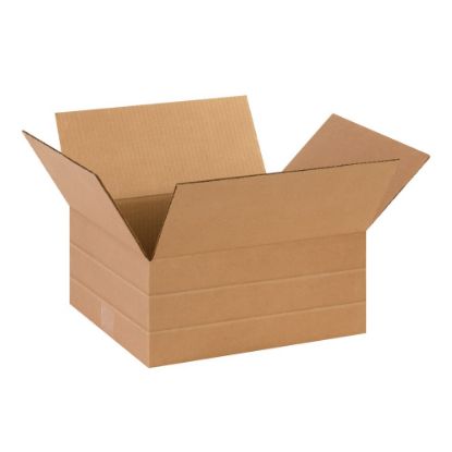 Picture of Partners Brand Multi-Depth Corrugated Boxes, 14in x 10in x 6in, Kraft, Bundle Of 25 Boxes