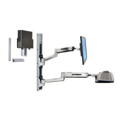 Picture of Ergotron LX Sit-Stand Wall Mount System With CPU Holder, Black/Silver, 45-359-026