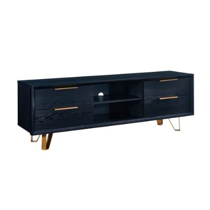 Picture of SEI Furniture Malone Entertainment Console For 68inW Flat-Screen TVs, 21-3/4inH x 63inW x 15inD, Ebony