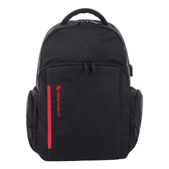 Picture of Swiss Mobility Stride Backpack With 15.6in Laptop Pocket, Black