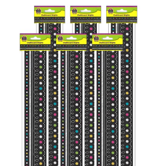 Picture of Teacher Created Resources Straight Border Trim, 3in x 35in, Chalkboard Brights, 12 Pieces Per Pack, Set Of 6 Packs