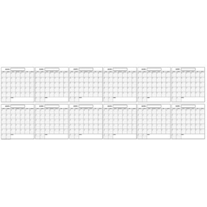 Picture of SwiftGlimpse Yearly Wall Planner, 36in x 100in, Black/White, Undated