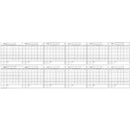 Picture of SwiftGlimpse Yearly Wall Planner, 36in x 100in, Black/White, Undated