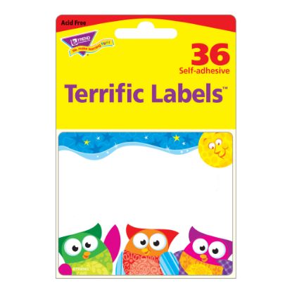 Picture of TREND Terrific Labels, 2-1/2in x 3in, Owl-Stars!, Pack Of 36