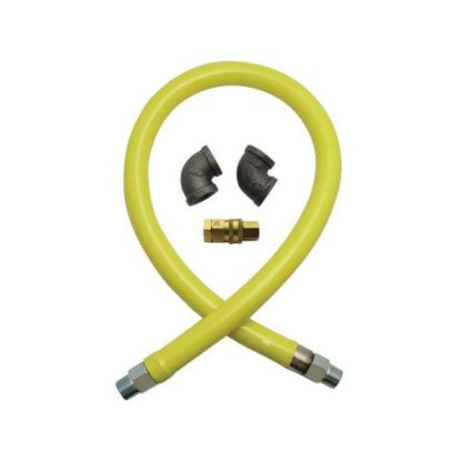 Picture of T&S Brass Safe-T-Link Gas Hose, 3/4in x 48in, Yellow