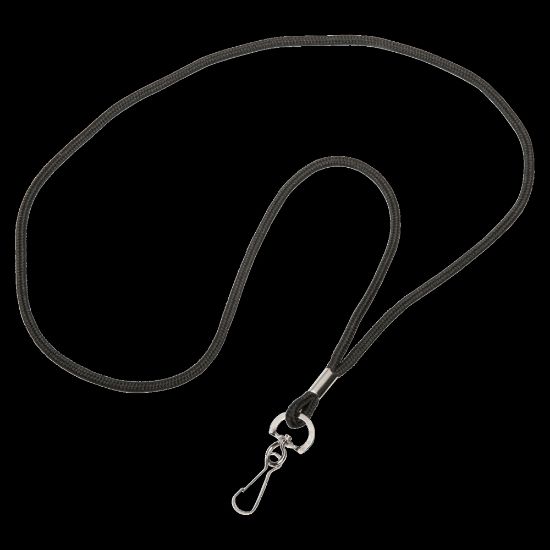 Picture of SKILCRAFT Lanyard With J-Hook, 36in, Black, Pack Of 12 (AbilityOne 8455-01-645-2730)