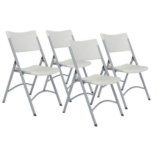 Picture of National Public Seating Series 600 Folding Chairs, Gray/Textured Gray, Pack Of 4 Chairs