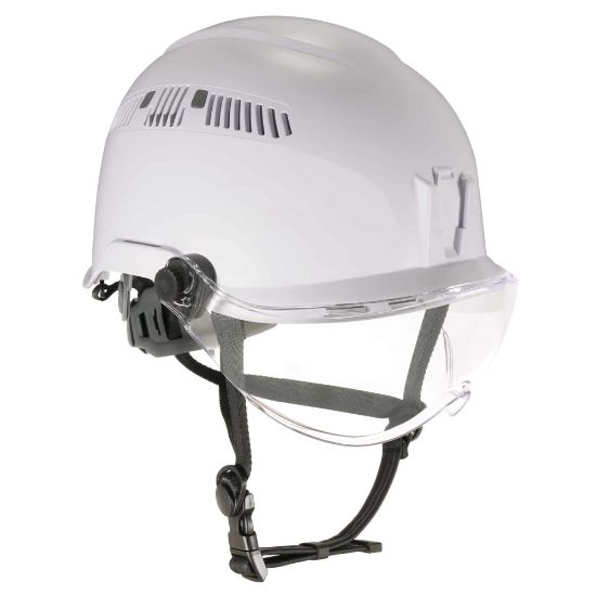 Picture of Ergodyne Skullerz 8975V Anti-Fog Class C Safety Helmet With Visor, Clear Lens, White