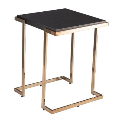 Picture of SEI Barcia Side Table, 24inH x 19-1/4inW x 19-1/4inD, Black/Champagne