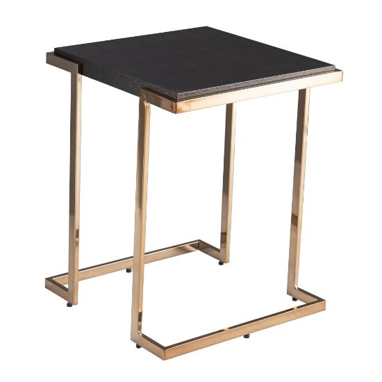 Picture of SEI Barcia Side Table, 24inH x 19-1/4inW x 19-1/4inD, Black/Champagne