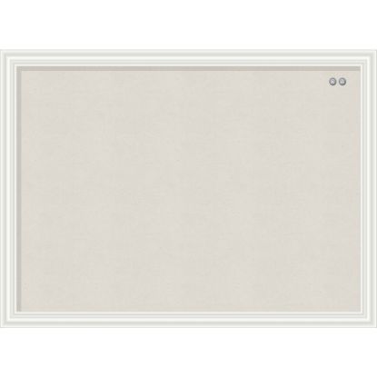 Picture of U Brands Linen Bulletin Board, 23in X 17in, White Wood Decor Frame