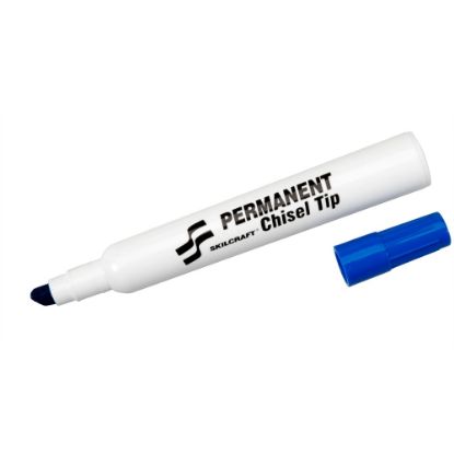 Picture of SKILCRAFT Chisel Point Markers, Blue, Box Of 12 (AbilityOne 7520-00-973-1060)