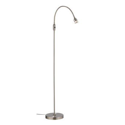 Picture of Adesso Prospect LED Gooseneck Floor Lamp, 56inH, Satin Shade, Satin Base