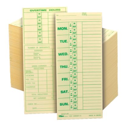 Picture of TOPS Time Cards (Replaces Original Card 331-10), Named Days, 2-Sided, 8 1/2in x 3 1/2in, Box Of 500