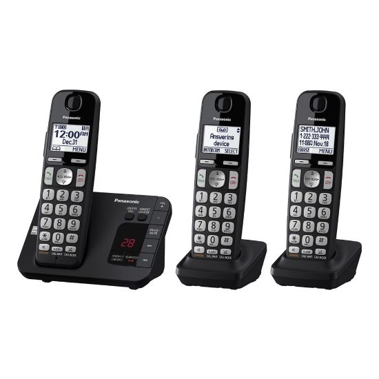 Picture of Panasonic DECT 6.0 Expandable 3-Handset Digital Cordless Phone System With Digital Answering Machine, KX-TGE433B