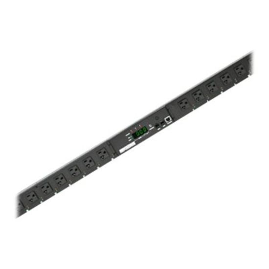 Picture of Minuteman RPM RPM1516N1LCD-HW - Power distribution unit (rack-mountable) - switched - AC 120 V - Ethernet 10/100 - input: hardwire - output connectors: 16 (8 x NEMA 5-15R) - 0U - 10 ft cord