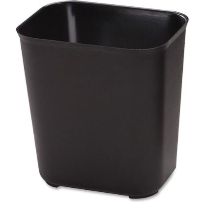 Picture of Rubbermaid Commercial 28 Quart Fire Resistant Wastebasket - 7 gal Capacity - Fire Resistant - Heat Resistant, Impact Resistant, Rust Resistant - 15.5in Height x 14.5in Width x 10.5in Depth - Thermoset Polyester - Black - 6 / Carton