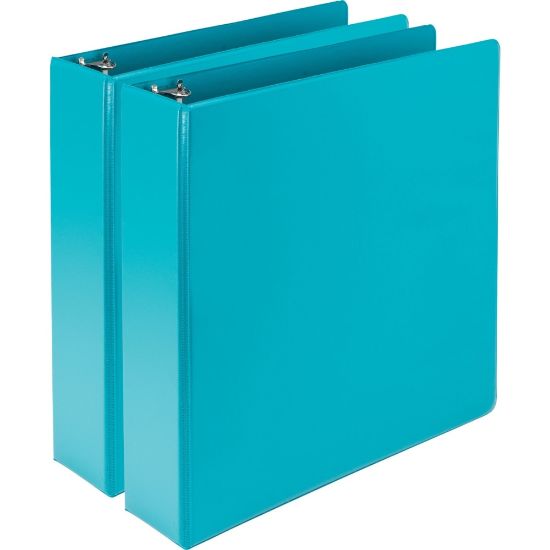 Picture of Samsill Fashion Color Presentation View 3-Ring Binder, 2in Round Rings, Turquoise, Pack Of 2