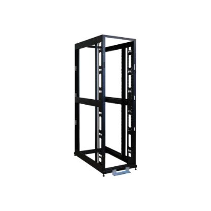 Picture of Tripp Lite 42U 4-Post Open Frame Rack Cabinet Square Hole Heavy Duty Caster - Rack open frame - 4-post - black - 42U - 19in