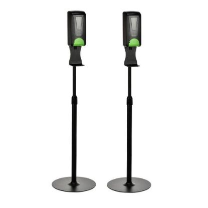 Picture of Alpine Industries 1200 mL Automatic Foam Hand Sanitizer Dispensers With Floor Stands, Black, Pack Of 2 Dispensers