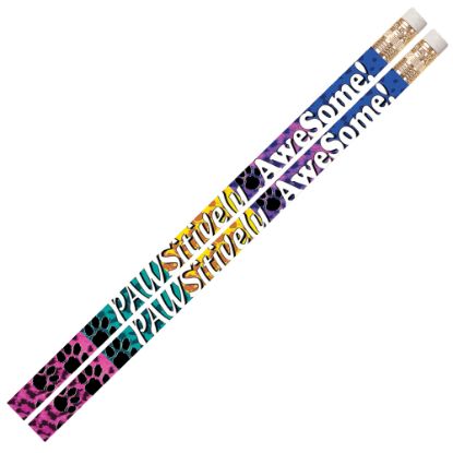 Picture of Musgrave Pencil Co. Motivational Pencils, 2.11 mm, #2 Lead, Pawsitively Awesome, Multicolor, Pack Of 144