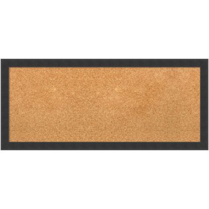 Picture of Amanti Art Cork Bulletin Board, 32in x 14in, Natural, Mezzanotte Black Wood Frame