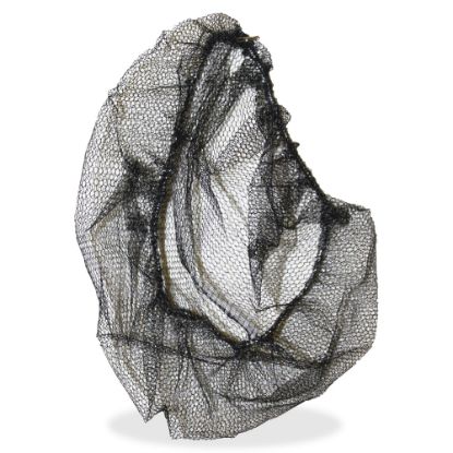 Picture of Genuine Joe Black Nylon Hair Net - Recommended for: Food Handling, Food Processing - Large Size - 21in Stretched Diameter - Contaminant Protection - Nylon - Black - Lightweight, Comfortable, Durable, Tear Resistant - 10 / Carton