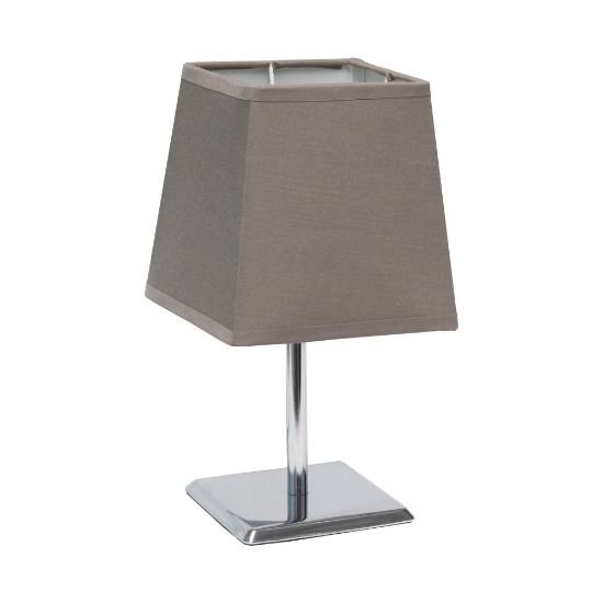 Picture of Simple Designs Mini Chrome Table Lamp With Empire Shade, 9-3/4inH, Gray Shade/Chrome Base