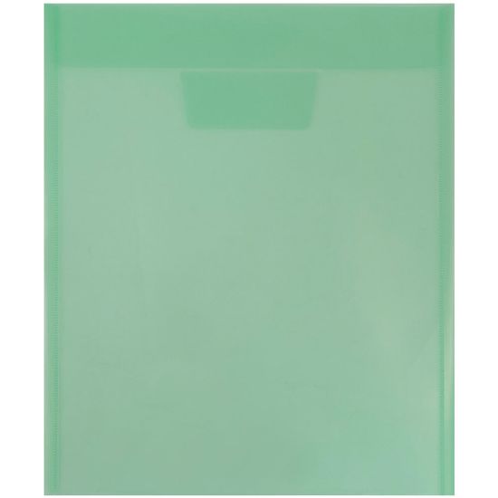 Picture of JAM Paper Plastic 9 7/8in x 11 3/4in Envelopes, Tuck Flap Closure, Green, Pack Of 12