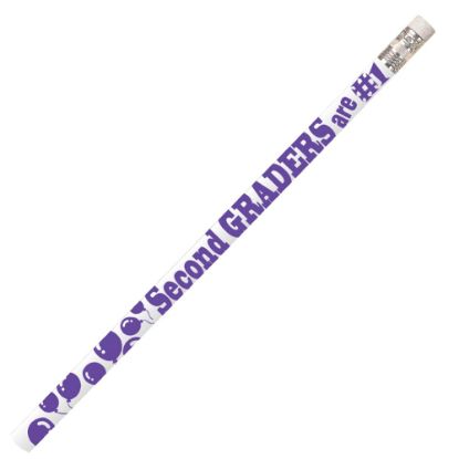 Picture of Musgrave Pencil Co. Motivational Pencils, 2.11 mm, #2 Lead, 2nd Graders Are #1, Purple/White, Pack Of 144