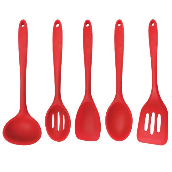 Picture of Better Houseware 5-Piece Silicone Cooking Utensils, Red